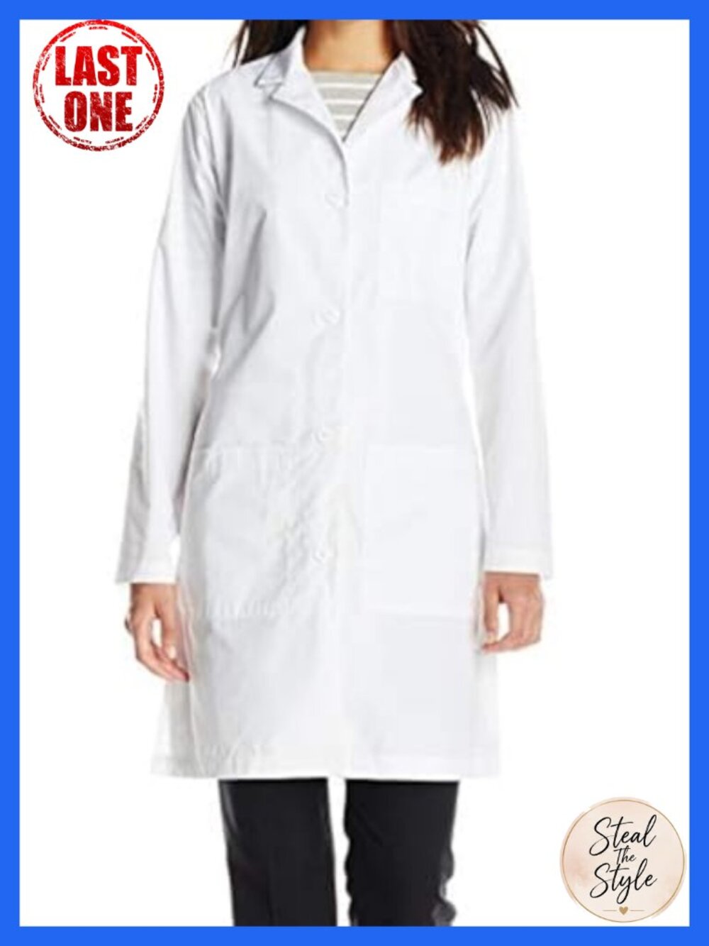 WINK WonderLAB Women's White Long Lab Coat Medical Uniform Workwear